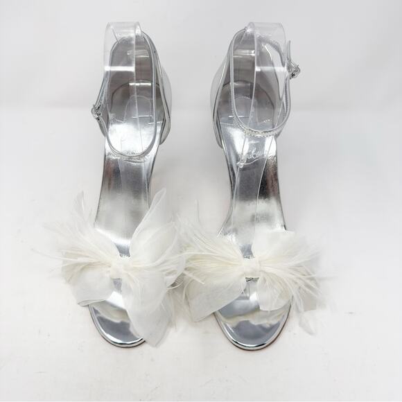Christian Louboutin Anemona Silver Feather Sandals Heels Size EU 40.5 - Picture 3 of 14